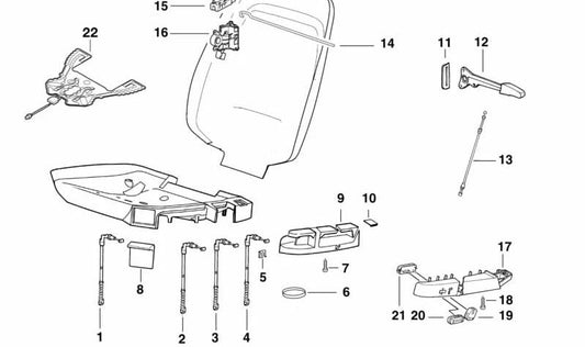 Left lever for BMW 3 Series E36 (OEM 52108146485). Original BMW
