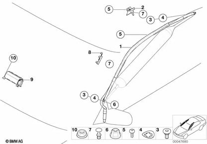 Kabelhalter pour BMW E46 (OEM 72128250787). BMW d'origine