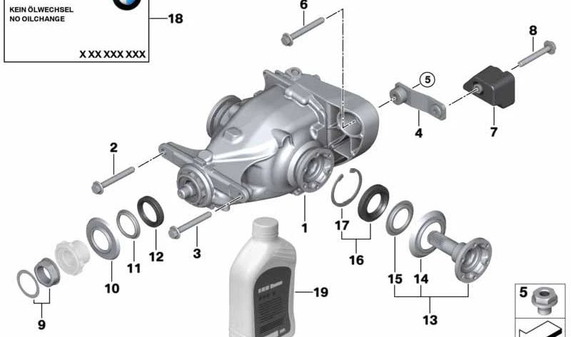 Thread -Buchse M14X1.5 OEM 33326770288 für BMW E81, E82, E87, E87N, E88, E90, E90N, E91, E91N, E92, E92N, E93, E93N, E84. Original BMW Stück.