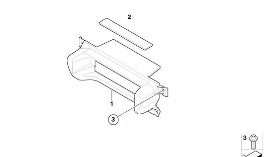 Guía de aire de refrigerador de aceite OEM 46637677763 para motos BMW K1200S, K1300S. Original BMW Motorrad.
