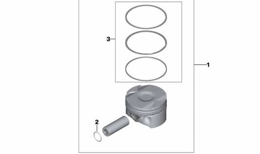 Reparaturkit der Kolbensegmente für BMW E81, E82, E87, E88, E46, E90, E91, E92, E93, E60N, E84, E83, E85 (OEM 11257562457). Original BMW.