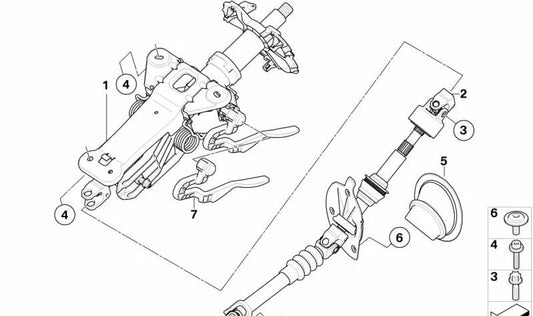 OEM 32306768494 steering wheel adjustment for BMW E60, E61. Original BMW.