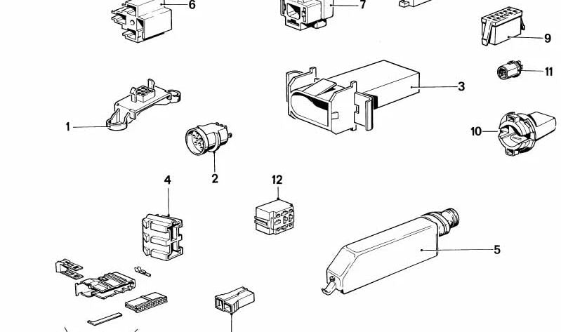 Conector de fusibles OEM 61131359860 para BMW E12, E23, E24, E30, E28, E34, E32, E38. Pieza original BMW.