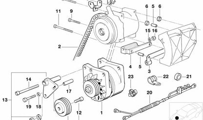 Cable de carga adicional del alternador OEM 12511732156 para BMW E32, E31. Original BMW.