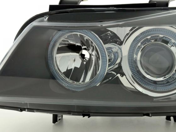 Faros Delanteros Con Ojos De Ángel Bmw Serie 3 Berlina / Touring E90 E91 05-08 Negro Lights >