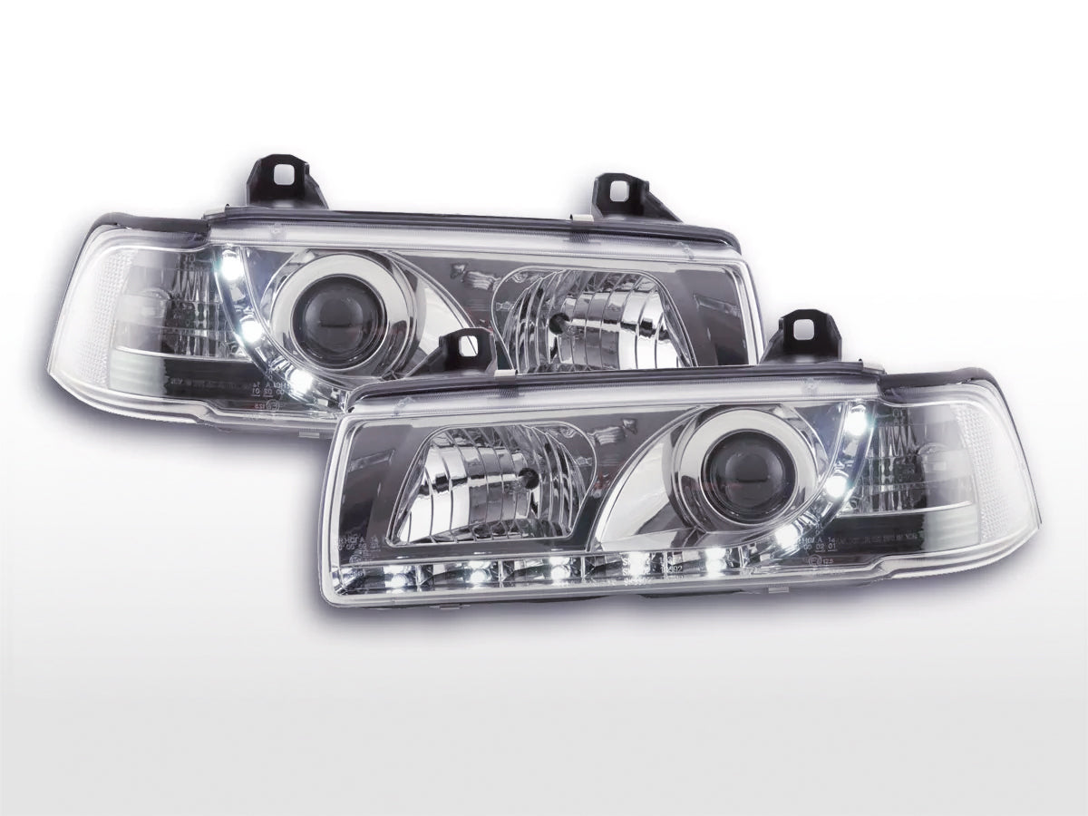 Faros delanteros LED luces diurnas BMW Serie 3 E36 Berlina 92-98 cromado