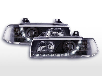 Faros delanteros LED luces diurnas BMW Serie 3 E36 Berlina 92-98 negro