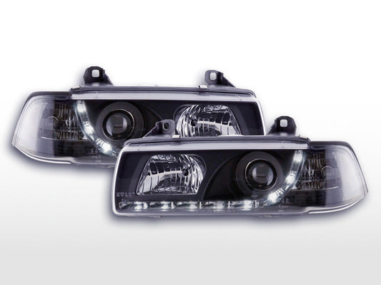 Faros delanteros LED luces diurnas BMW Serie 3 E36 Berlina 92-98 negro