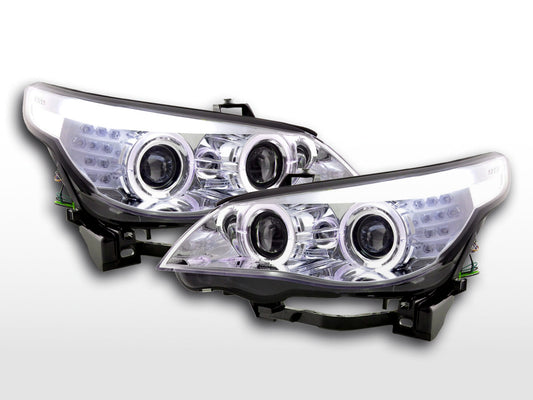 Flash headlights xenon Angel CCFL BMW 5er E60 / E61 05-08 chrome