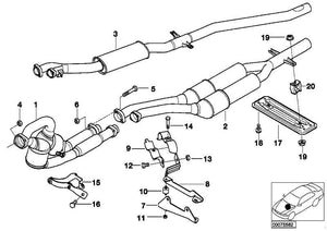 Suporte de exaustão para BMW Série 5 E39. BMW originais. Peças de reposição