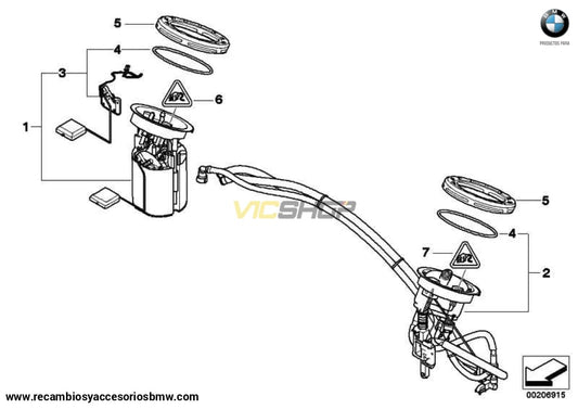 Kit Reparacion Bomba Gasolina/Sensor Nivel Para Bmw E81 E82 E87 E88 E90 E91 E92 E93 E84 . Original