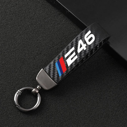 Llavero Premium Efecto Fibra De Carbono Con Emblema ’E46’ Para Aficionados Bmw