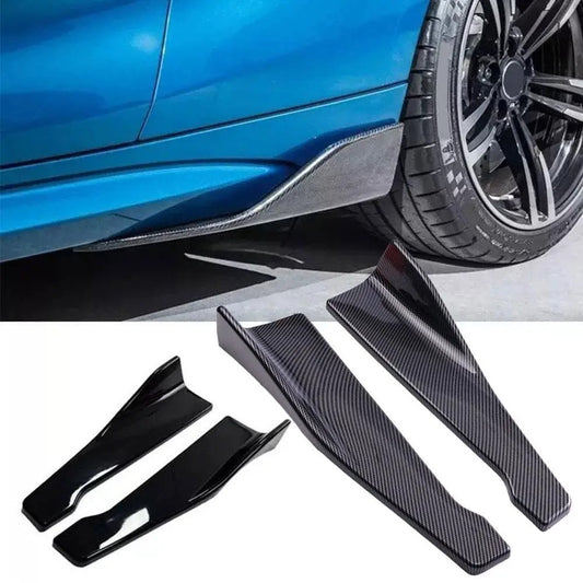 Alerones Universales 48 cm para BMW, para Parachoques trasero o Faldones Laterales (Negro Brillante o Carbono)