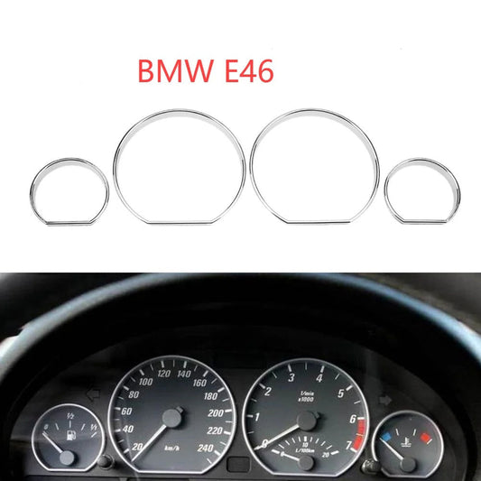 Conjunto de cromados embelezando para a caixa instrumental bmw e46 - toque premium