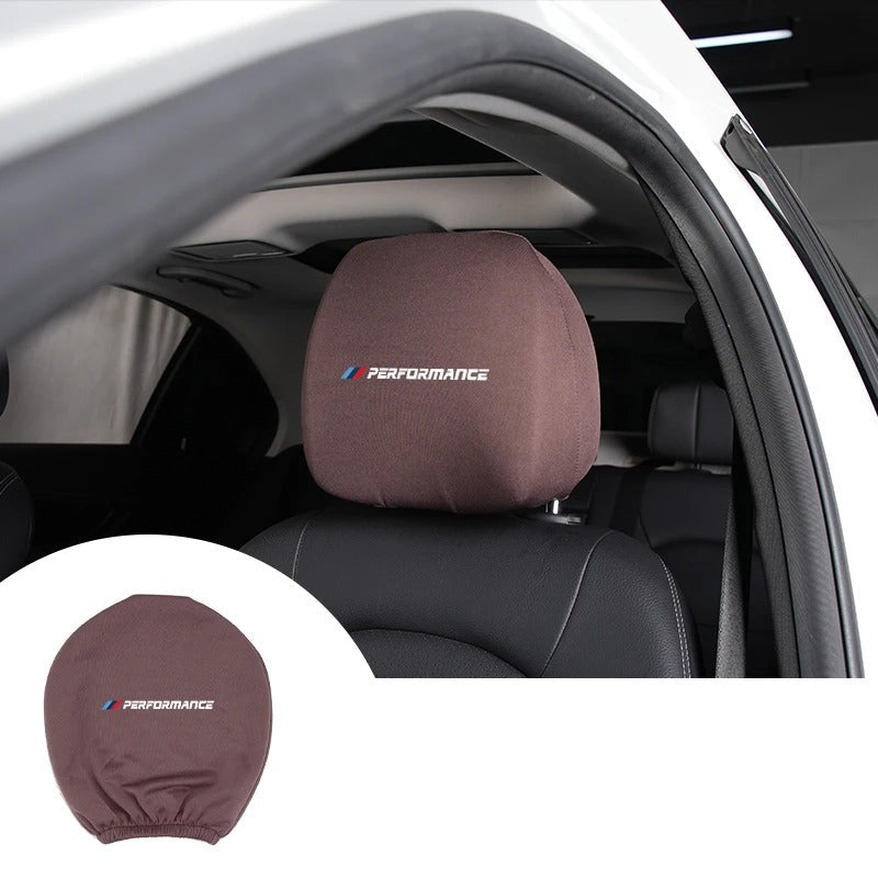 Funda Elástica para Reposacabezas con Logo ///M  performance – Algodón, Lavable, Universal y Antisuciedad