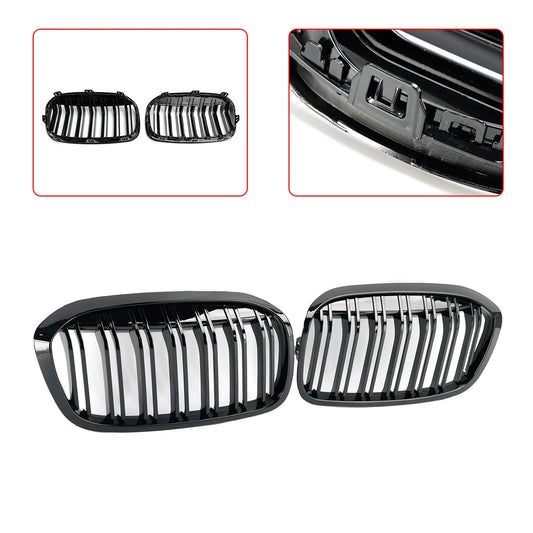 Rejillas Riñoneras Delanteras Negro Brillante (Riñones) para BMW Serie 2 F45/F46 Facelift (2018-2021)