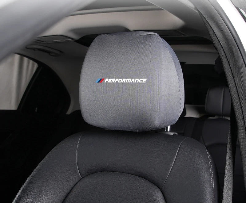 Funda Elástica para Reposacabezas con Logo ///M  performance – Algodón, Lavable, Universal y Antisuciedad