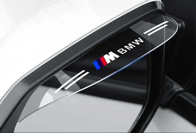 Visera Ceja Protectora de Lluvia para Espejo Retrovisor – Set 2 uds con Logo BMW o ///M