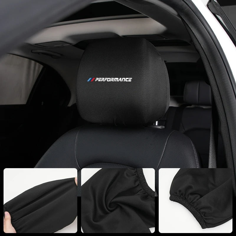 Funda Elástica para Reposacabezas con Logo ///M  performance – Algodón, Lavable, Universal y Antisuciedad
