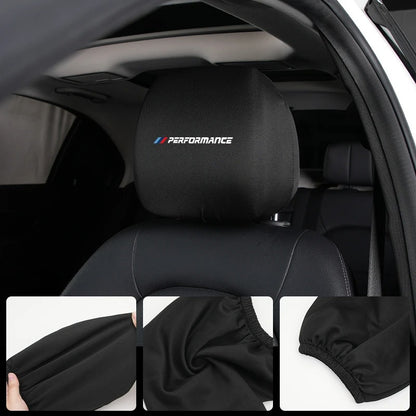Funda Elástica para Reposacabezas con Logo ///M  performance – Algodón, Lavable, Universal y Antisuciedad