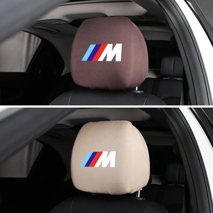 Funda Elástica para Reposacabezas con Logo ///M – Algodón, Lavable, Universal y Antisuciedad