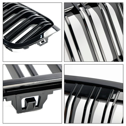 Rejillas Riñoneras Delanteras Negro Brillante (Riñones) para BMW Serie 2 F45/F46 Facelift (2018-2021)