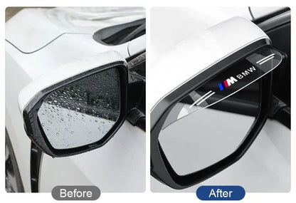 Visera Ceja Protectora de Lluvia para Espejo Retrovisor – Set 2 uds con Logo BMW o ///M