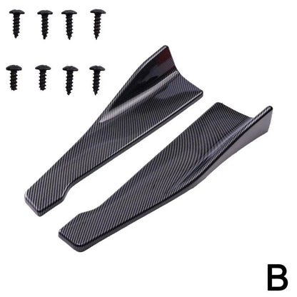 Alerones Universales 48 cm para BMW, para Parachoques trasero o Faldones Laterales (Negro Brillante o Carbono)