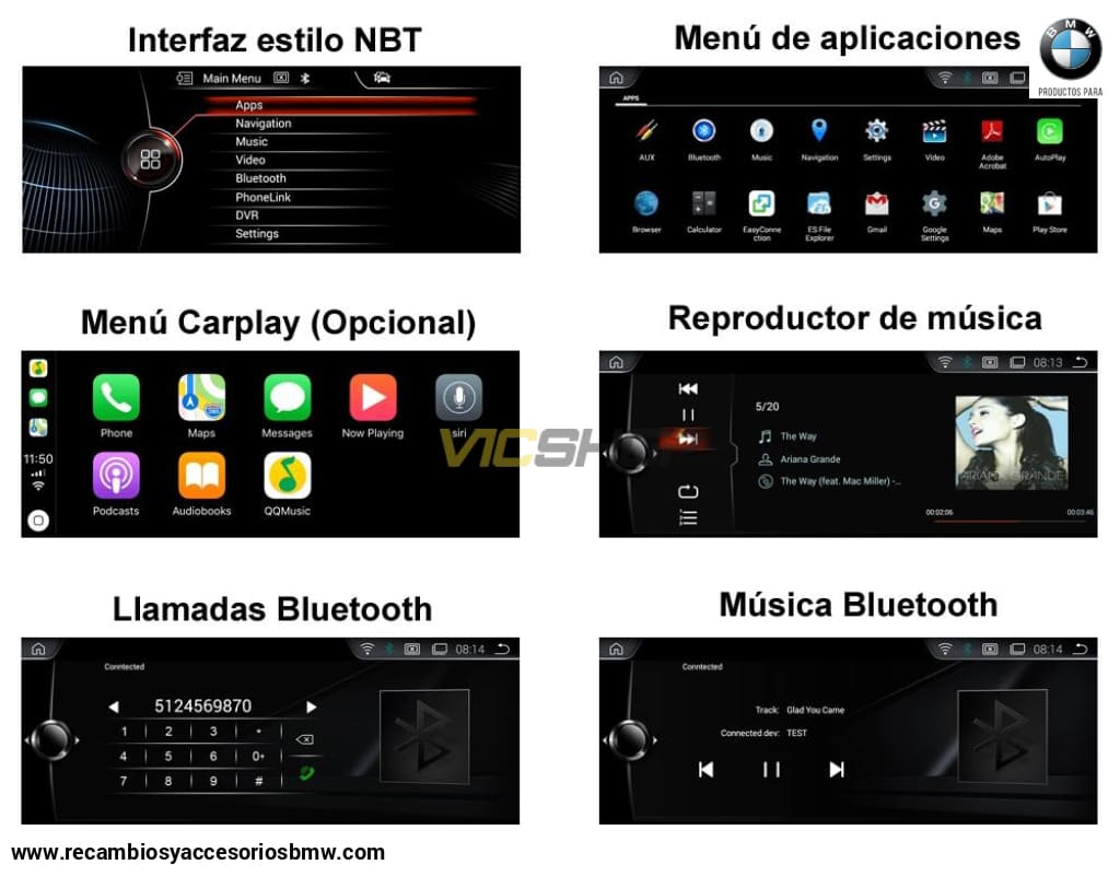 Pantalla Radio Android Para Bmw Serie 3 E90 E91 E92 E93 Sin Pantalla De Série ¡cámara Trasera