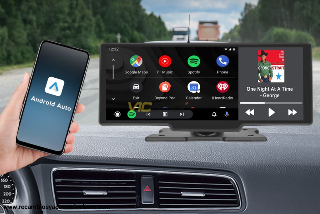 Pantalla radio salpicadero, Android Auto CarPlay, universal con cámara