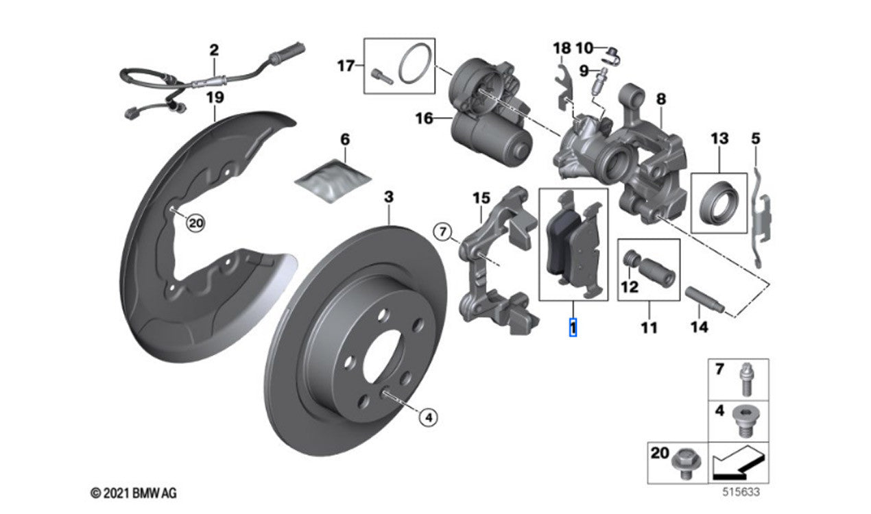Kit Reparación Pastillas De Freno Sin Amianto (Ra) . Original Bmw Recambios