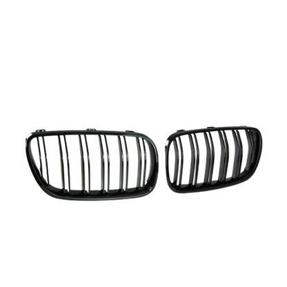 Riñoneras Parrillas Rejillas Frontales Dobles Para Bmw X3 E83 Del 06-11 Negro Brillo