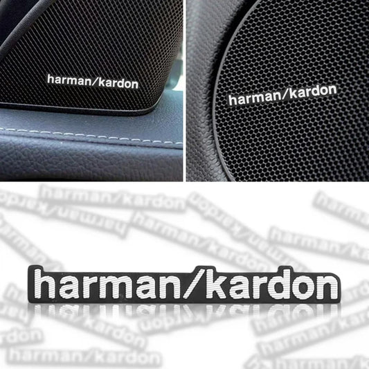 Set De 4 Pegatinas Aluminio Harman/Kardon Para Altavoces Bmw - Calidad Sonido Con Estilo