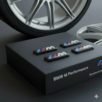 Plaque emblème logo BMW ///M pour jantes et roues (lot de 4 autocollants adhésifs). Véritable BMW