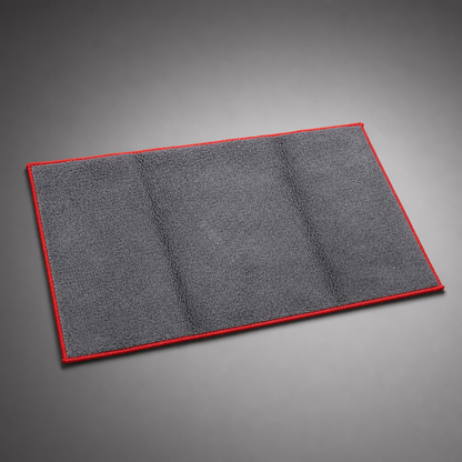 Paño microfibra para BMW M Default con doble cara roja y gris - packshot frontal premium