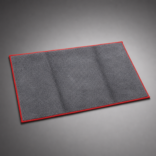 Paño microfibra para BMW M Default con doble cara roja y gris - packshot frontal premium
