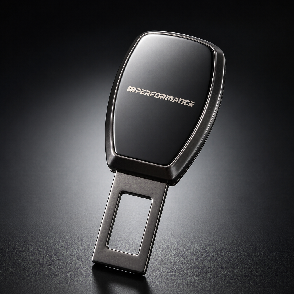 Extensor de cinturón para BMW M Performance Variante 1, packshot frontal con acabado grafito