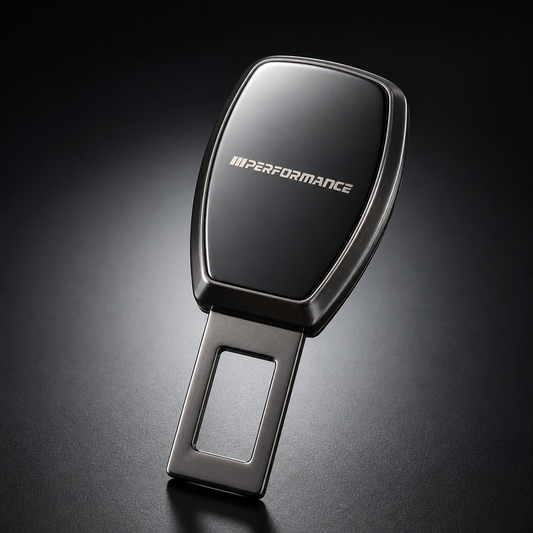 Extensor de cinturón para BMW M Performance Variante 1, packshot frontal con acabado grafito