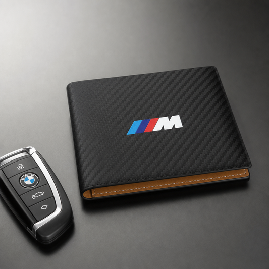 Cartera BMW M Efecto Fibra Carbono con Monedero - comparativa_tamano