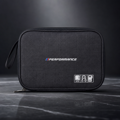 Organizador de accesorios para BMW en gris antracita y gris jaspeado con diseño Performance
