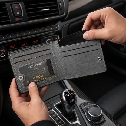 Cartera M Performance para BMW en uso diario sobre reposabrazos interior - escena 6 premium
