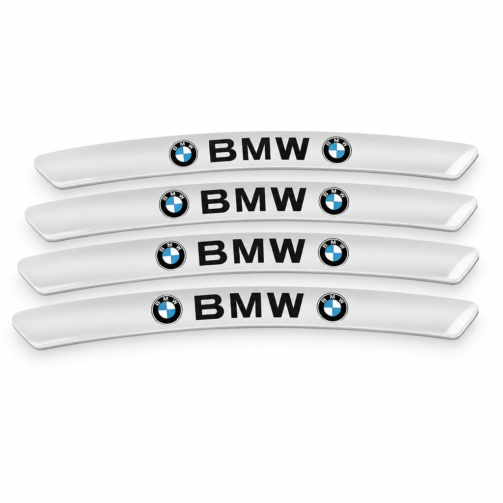 Adhesivo curvo para llanta BMW Plateado con acabado brillante - packshot frontal premium
