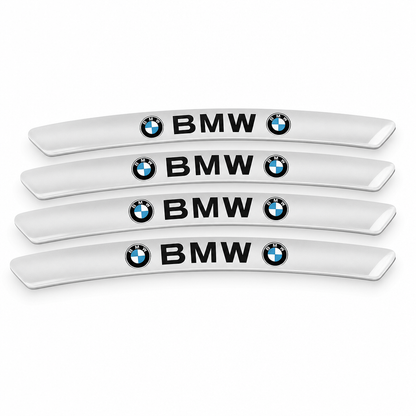 Adhesivo curvo para llanta BMW Plateado con acabado brillante - packshot frontal premium