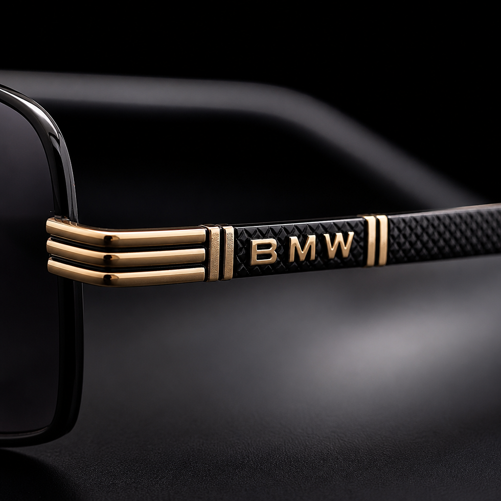 Gafas de Sol para BMW Polarizadas UV400 Negro y Dorado - detalle_logo Escena 2