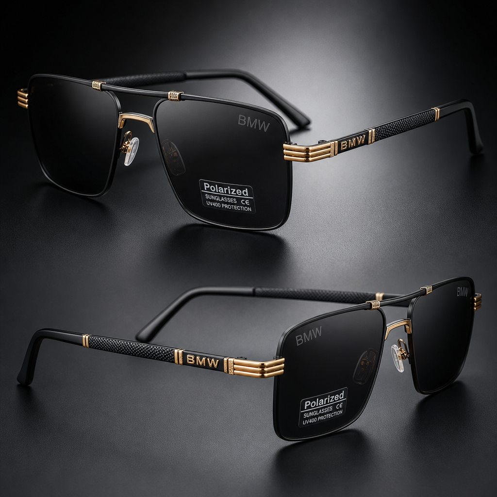 Gafas de Sol para BMW Polarizadas UV400 Negro y Dorado - vista_alternativa Escena 3