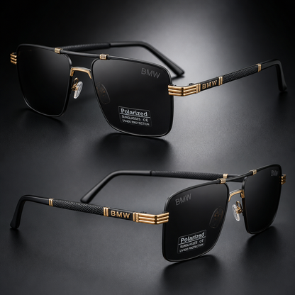 Gafas de Sol para BMW Polarizadas UV400 Negro y Dorado - vista_alternativa Escena 3