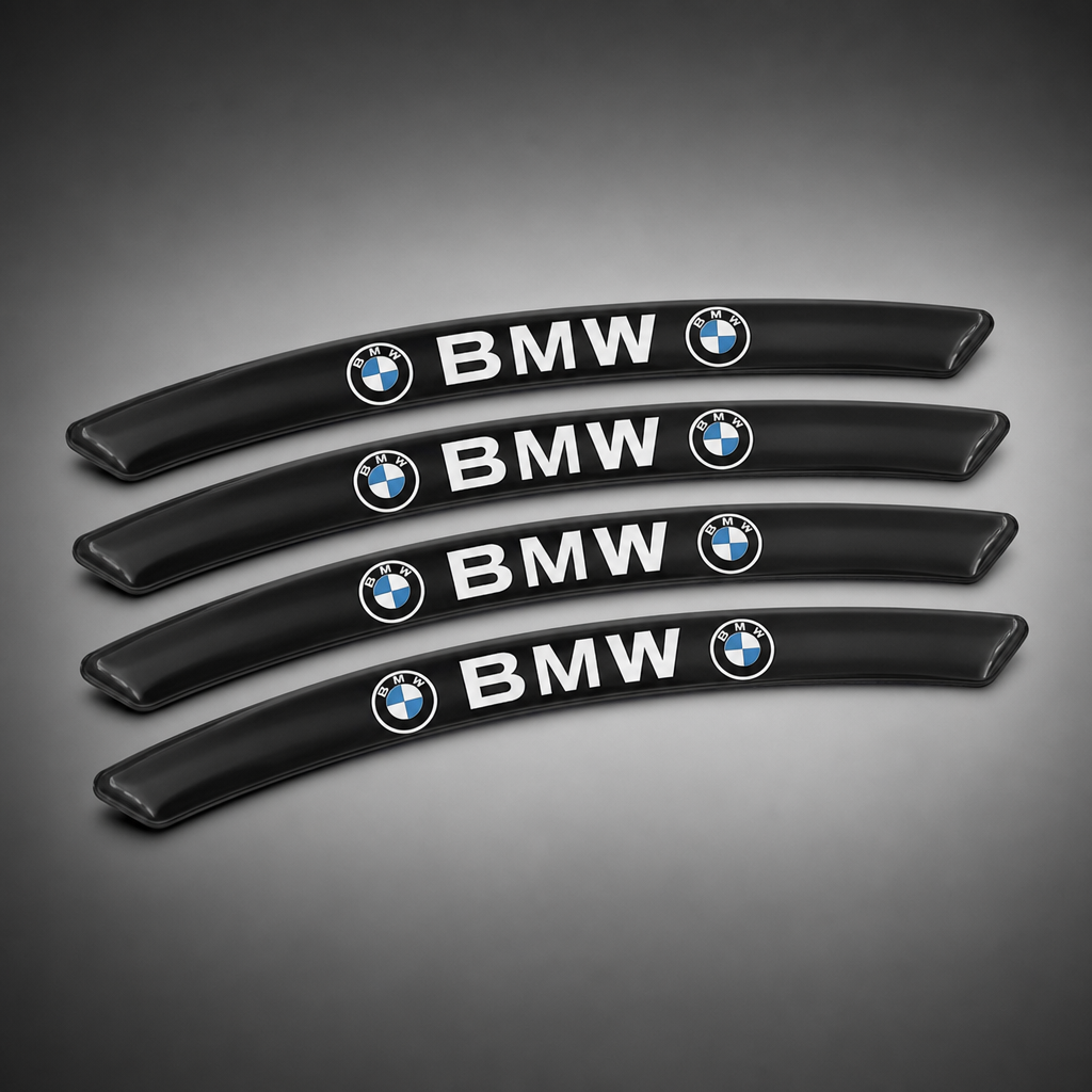 Adhesivo curvo para llanta BMW Negro con acabado brillante - packshot frontal premium