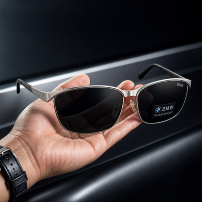 Gafas de Sol Polarizadas para BMW en Acabado Plateado - comparativa_tamano Escena 4