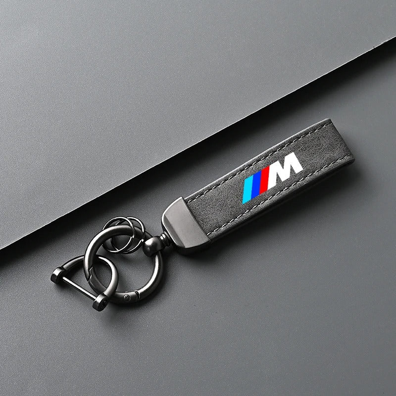BMW -Schlüsselbund // m Leder mit Metallschnalle - exklusives graues oder schwarzes Design