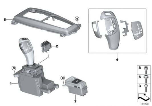Kit De Reparación Pomo Palanca Selectora Cambio Automático Para Bmw E70 E71 E72. Original Recambios